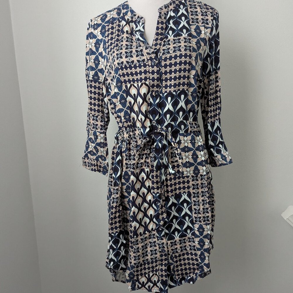 NWT Apricot Retro Patchwork Drawstring Dress, 8